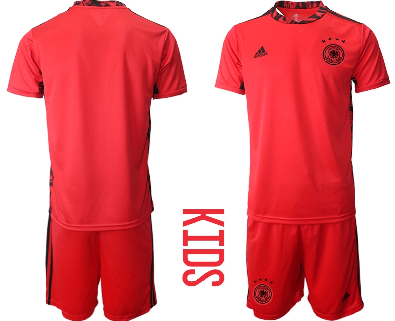 Youth 2021 European Cup Germany red goalkeeper Soccer Jersey1